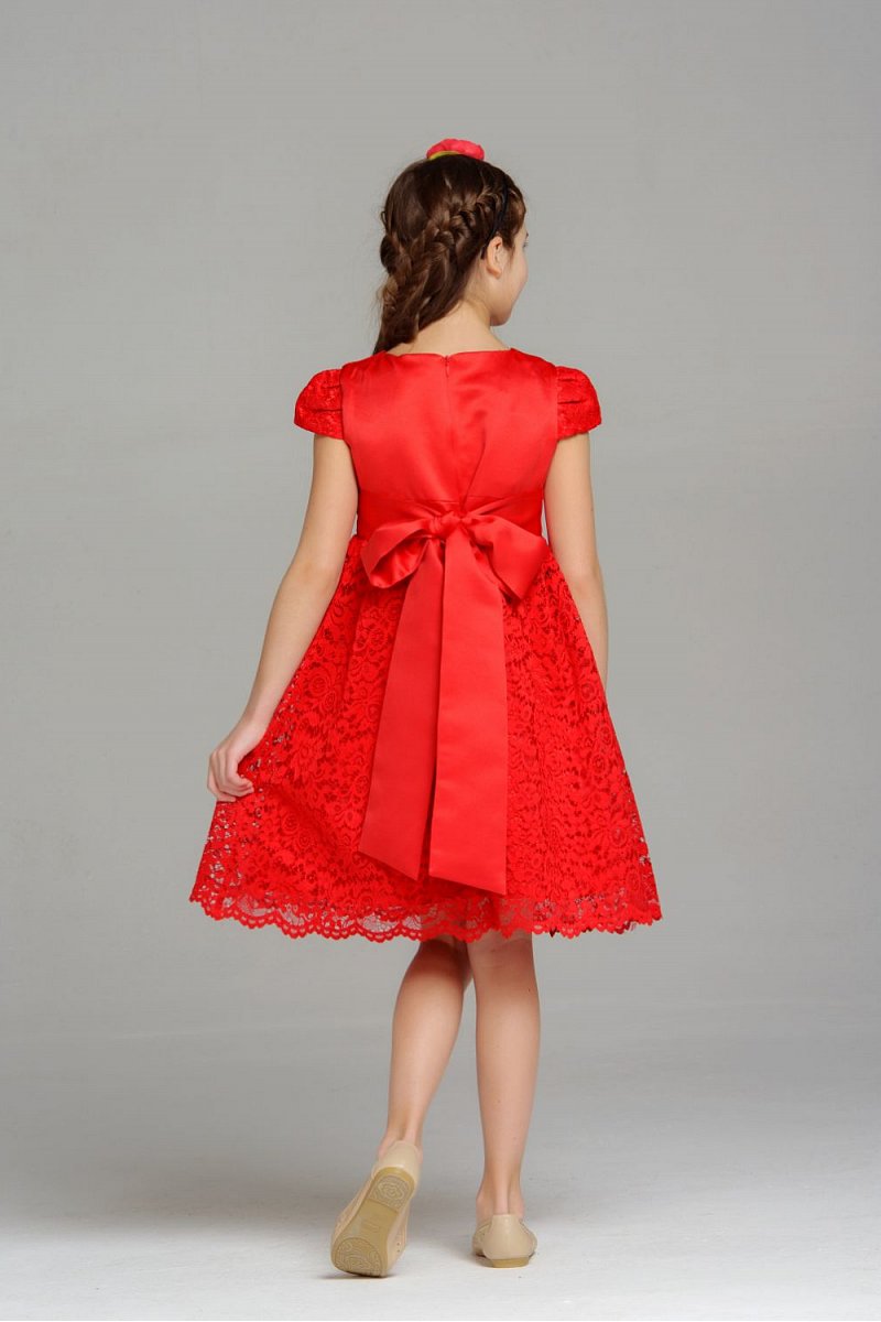 Amanda- saténové šaty s čipkou červené