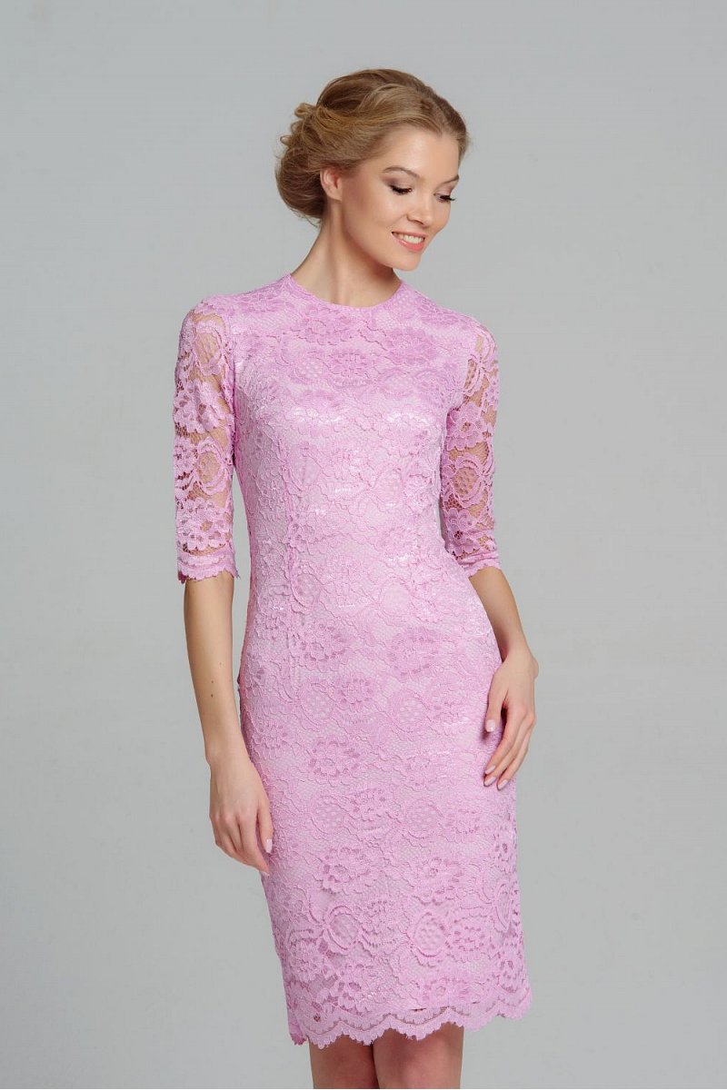 Anita- šaty s čipkou fialovo ružové