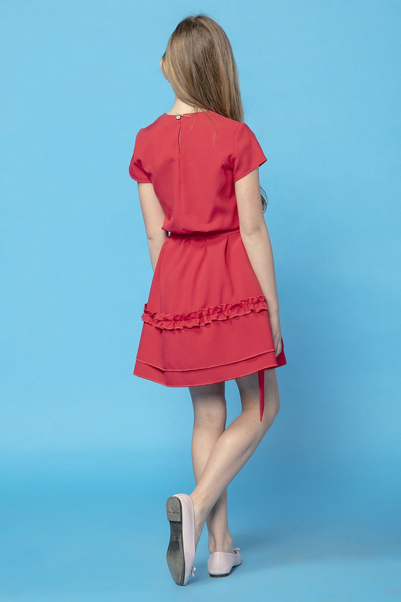 Šaty s ozdobným lemom červené