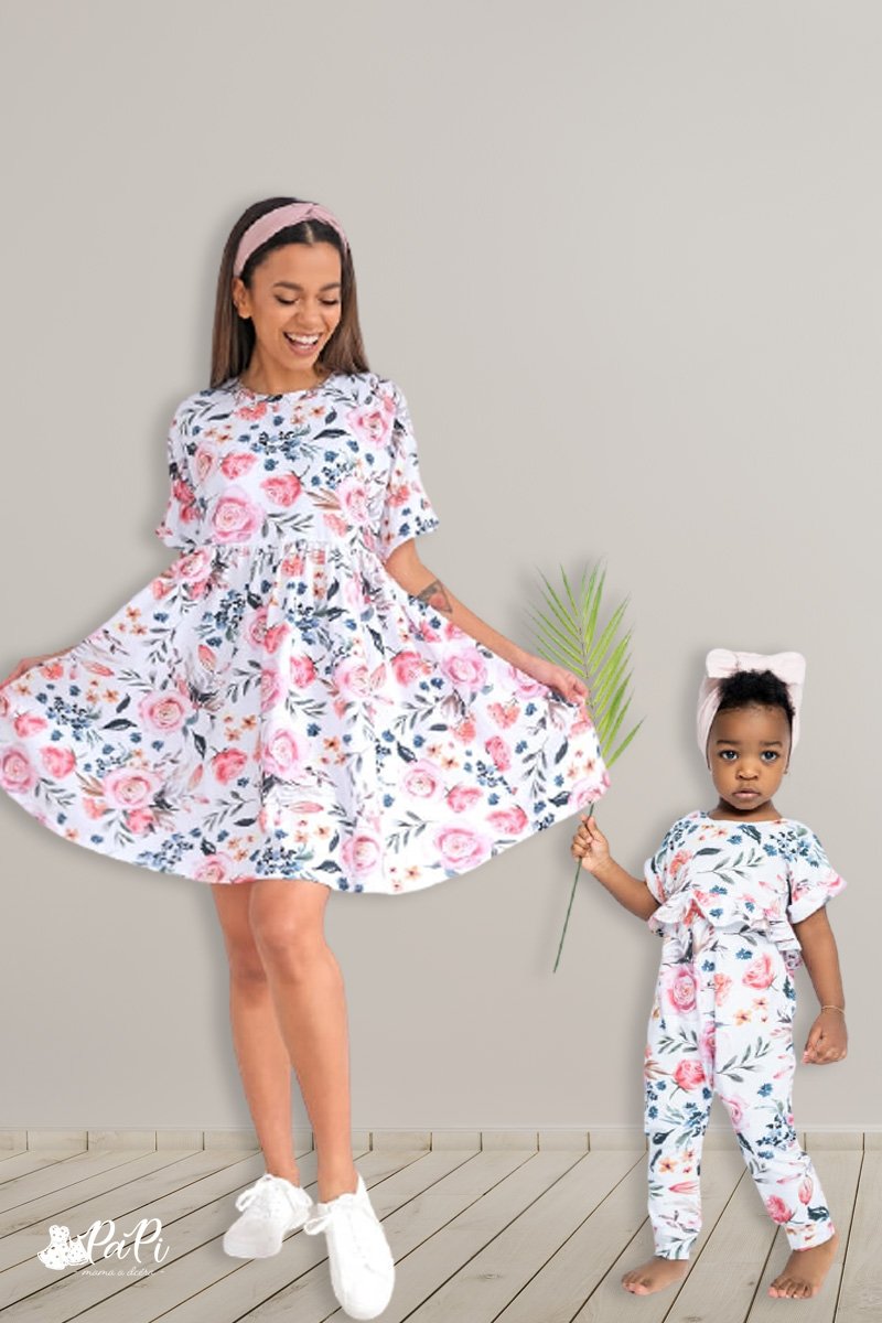 Spring-Kvetinové šaty a body dieťa