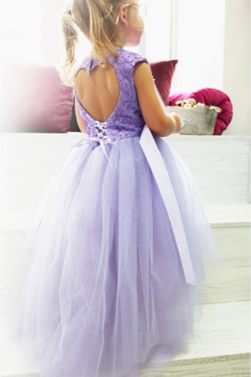 Thalia-šaty z talianskej čipky fialové