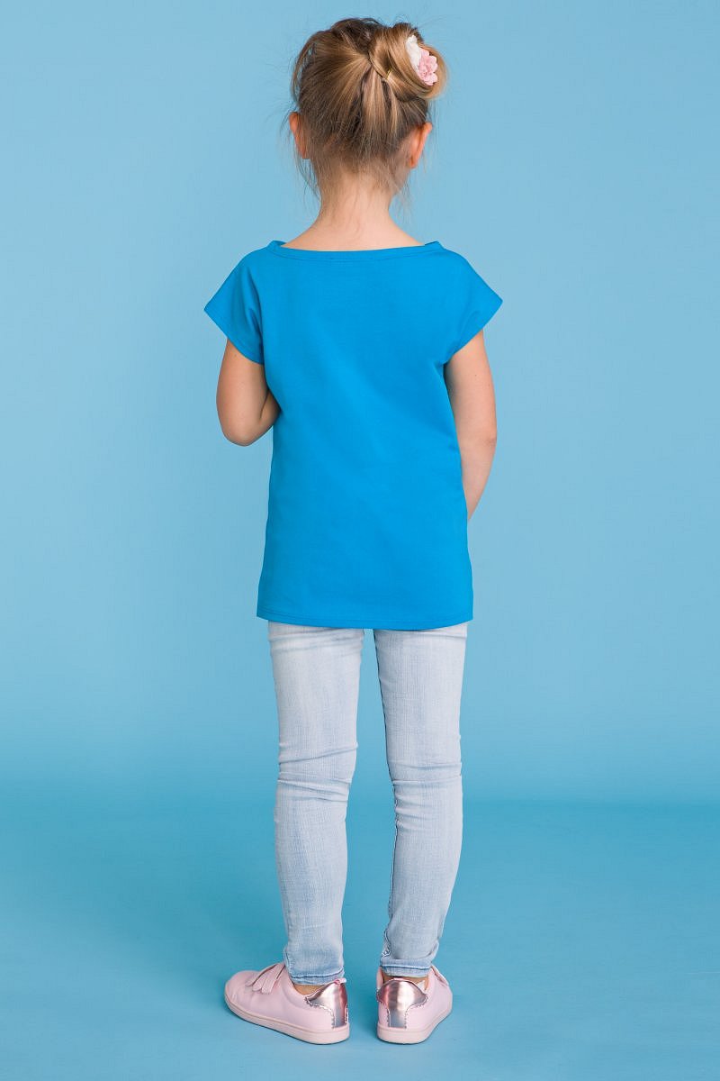 Tričko s aplikáciou pusa modré